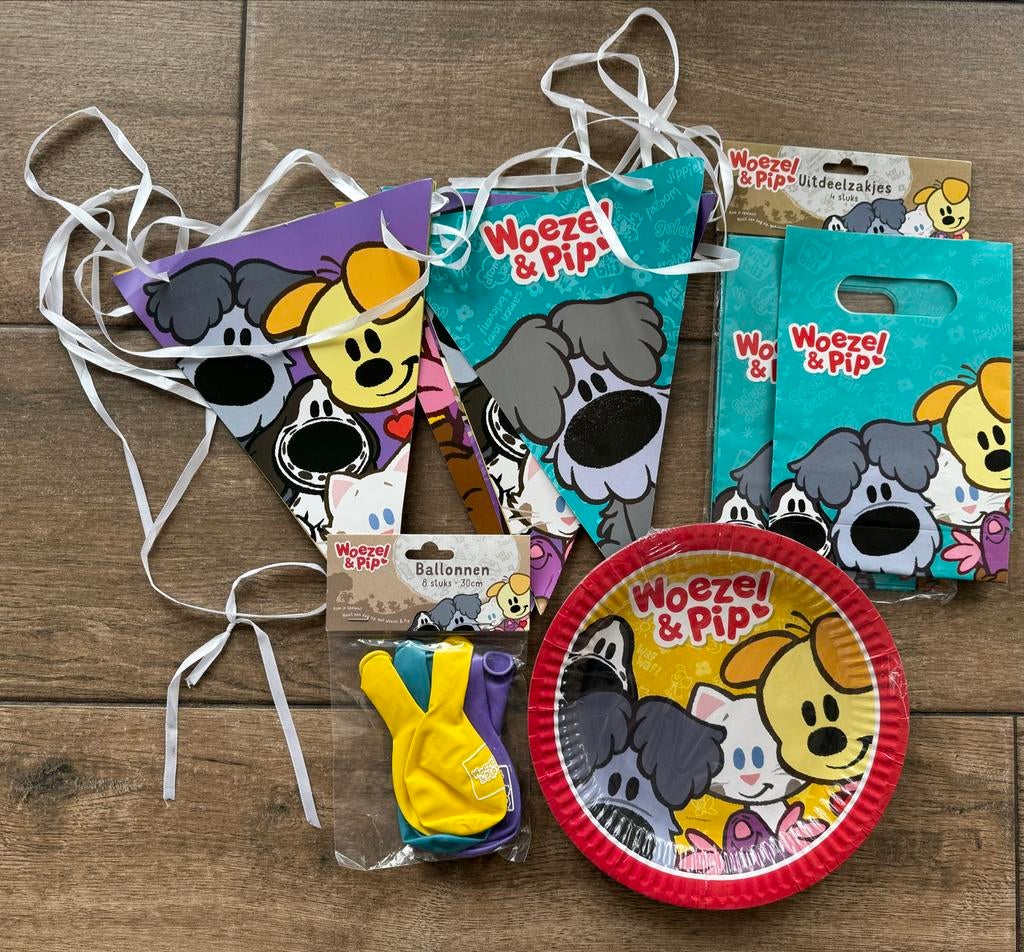 Woezel en Pip Feestpakket - nieuw, Hobby en Vrije tijd, Feestartikelen, Nieuw, Versiering, Verjaardag, Ophalen of Verzenden