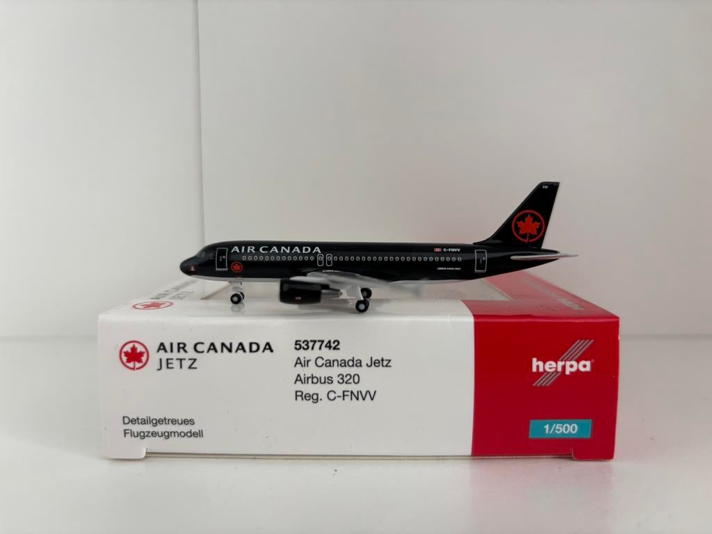 Herpa 537742 Air Canada Jetz Airbus A320 1:500, Ophalen of Verzenden, Zo goed als nieuw, Schaalmodel