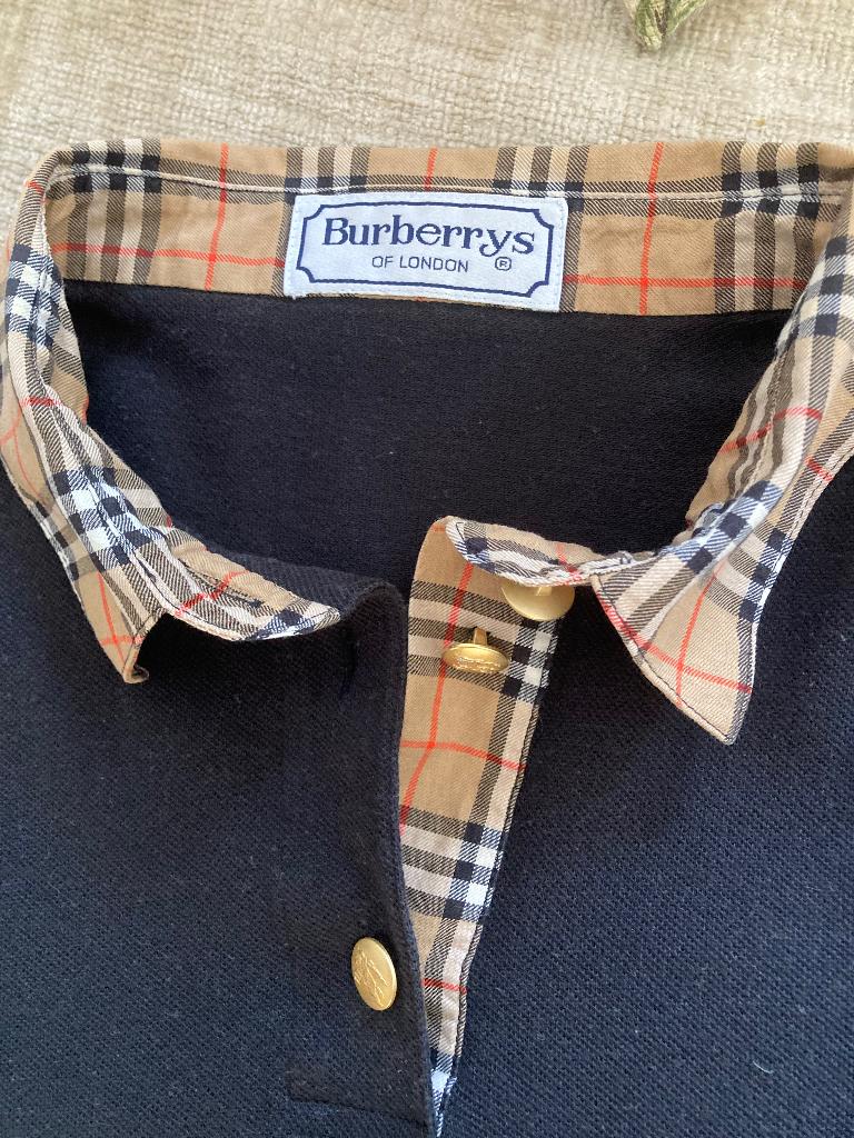 Burberrys vintage polo-Nova check kraag-maat M, Burberrys, Verzenden, Gedragen