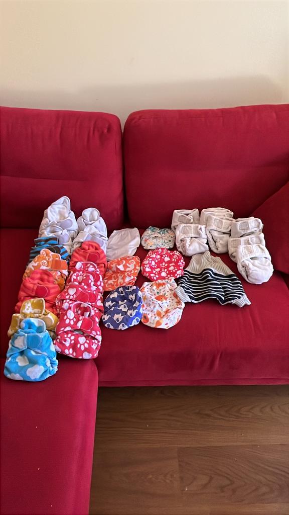 Wasbare luiers Groot pakket maat 1, Ophalen of Verzenden, Gebruikt, One size