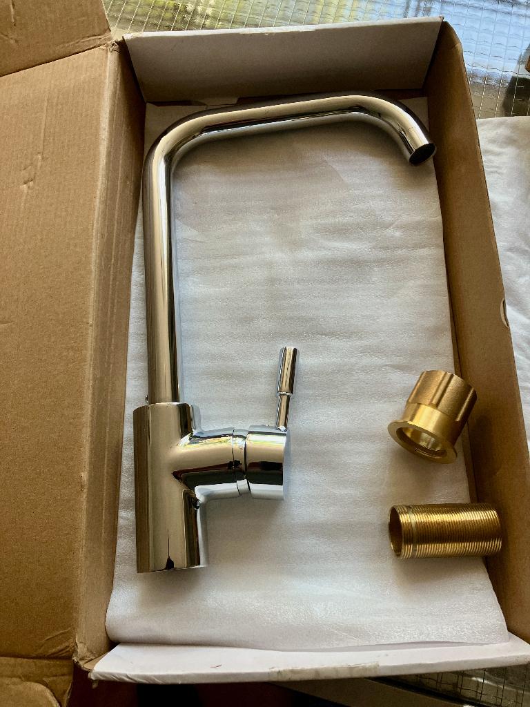 Keukenkraan, chroom, nieuw, Doe-het-zelf en Verbouw, Sanitair, Ophalen, Nieuw, Chroom, Kraan