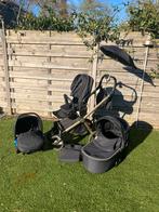 Luxe Invictus Kinderwagen – Zwart met Goud | Complete Set, Gebruikt, Combiwagen, Verstelbare duwstang, Ophalen