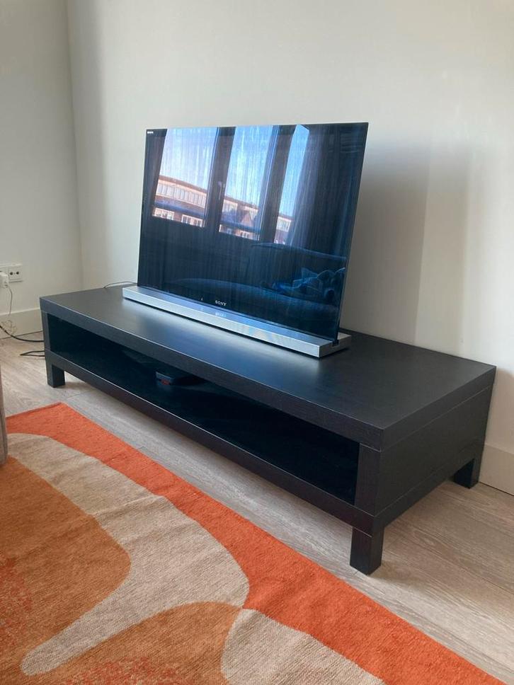 Zwart TV-meubel met opbergruimte, Huis en Inrichting, Kasten | Televisiemeubels, Zo goed als nieuw, Minder dan 100 cm, 100 tot 150 cm