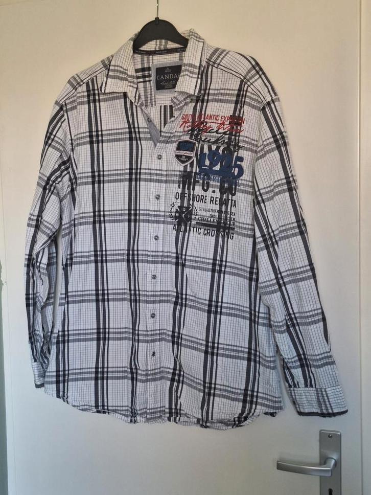 Mooi geruit overhemd met lange mouw merk C&A Canda maat XL, Kleding | Heren, Overhemden, Zo goed als nieuw, Halswijdte 43/44 (XL)