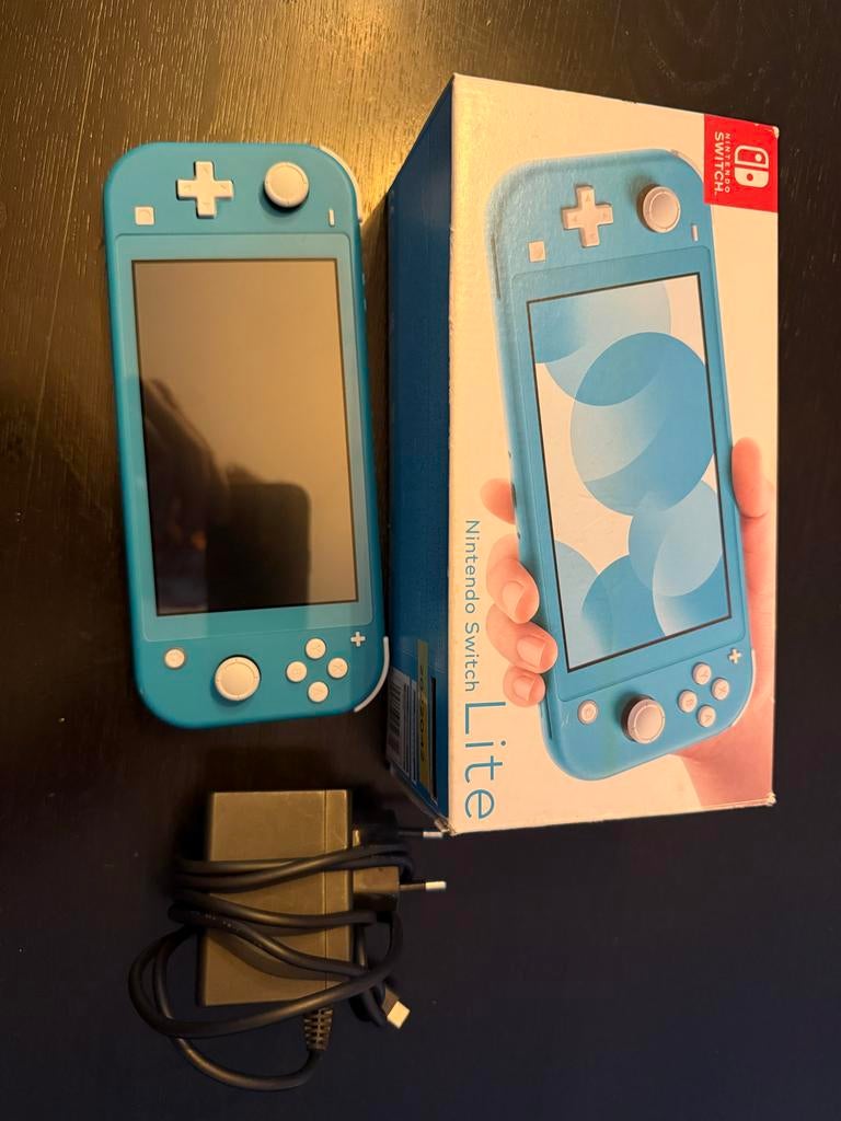 Nintendo Switch Lite Turquoise met oplader, Ophalen of Verzenden, Turquoise, Zo goed als nieuw