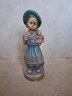 Vintage Van Paridon Beeldje - Meisje met Pop & Bloemen -, Ophalen of Verzenden, Gebruikt, Mens