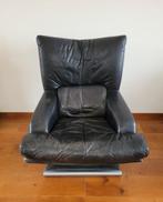 Rolf Benz Fauteuil 6500 - Zwart Leder, Huis en Inrichting, Fauteuils, Ophalen, Gebruikt, Leer, 75 tot 100 cm
