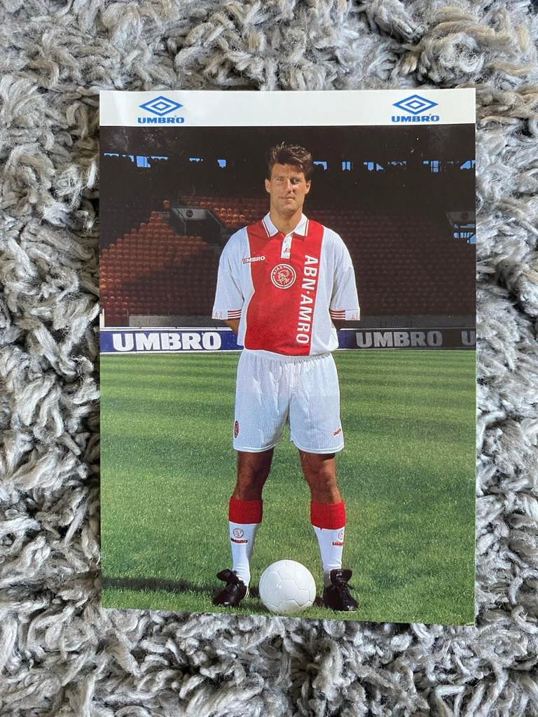 Spelerskaart Michael Laudrup Ajax Umbro, Ophalen of Verzenden, 1980 tot heden, Gelopen, Sport en Spel