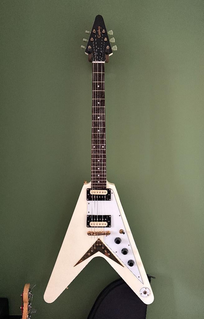 rare 2011 Epiphone 1958 Korina Flying V Alpine White Gibson, Ophalen, Gebruikt, Solid body, Epiphone