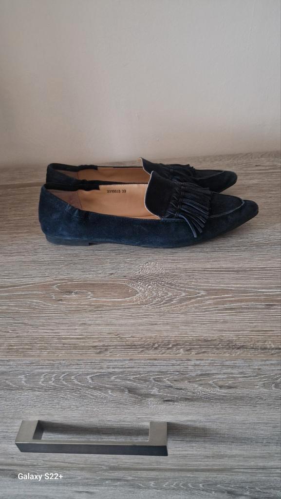 Di Lauro Suède Loafers - Maat 39 - Donkerblauw, Kleding | Dames, Schoenen, Zo goed als nieuw, Instappers, Blauw, Ophalen of Verzenden