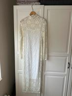 Kanten jurk wit/crème met onderjurk maat 36, Ophalen of Verzenden, Gedragen, Maat 36 (S), Wit