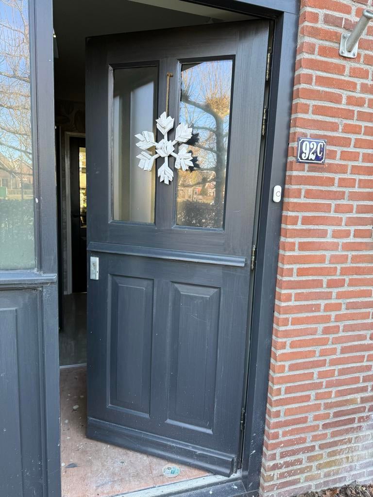 Voordeur met melk glas - Gebruikt, Doe-het-zelf en Verbouw, Deuren en Horren, Ophalen, Gebruikt, 80 tot 100 cm, Buitendeur