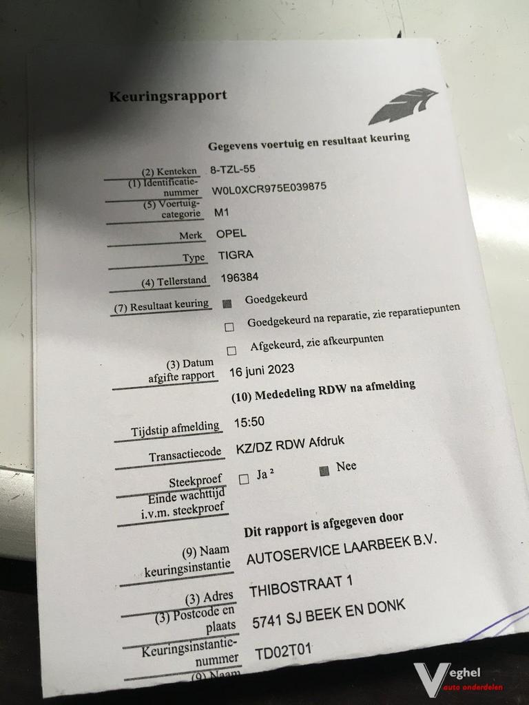 Opel Tigra Cabrio 1.8 2005  2400049   Km tellerklok 13173364, Gebruikt, -, -, Ophalen of Verzenden