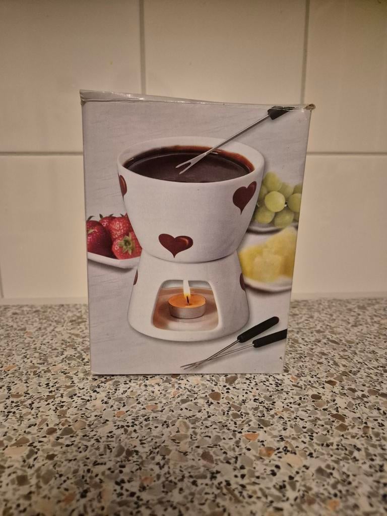 Nieuw in doos chocolade Fondue, Ophalen of Verzenden, Nieuw, Waxinelicht, Fondueset