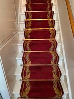 Rode wollen loper met koperen roeden en houders, Ophalen, Gebruikt, 200 cm of meer, 50 tot 100 cm