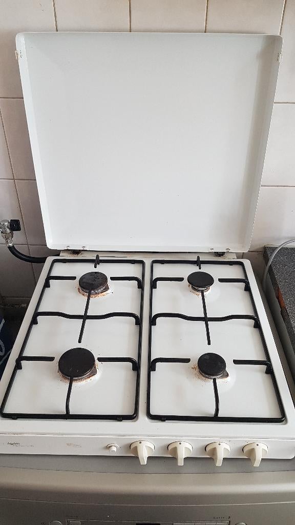 Gaskookplaat, wit, pelgrim perfection, Witgoed en Apparatuur, Fornuizen, Ophalen, Gebruikt, Minder dan 85 cm, 4 kookzones