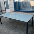 ​​Mooie Grote Tuintafel met Glasplaat – 215 cm lang, Tuin en Terras, Ophalen, Gebruikt, Rechthoekig, Overige materialen