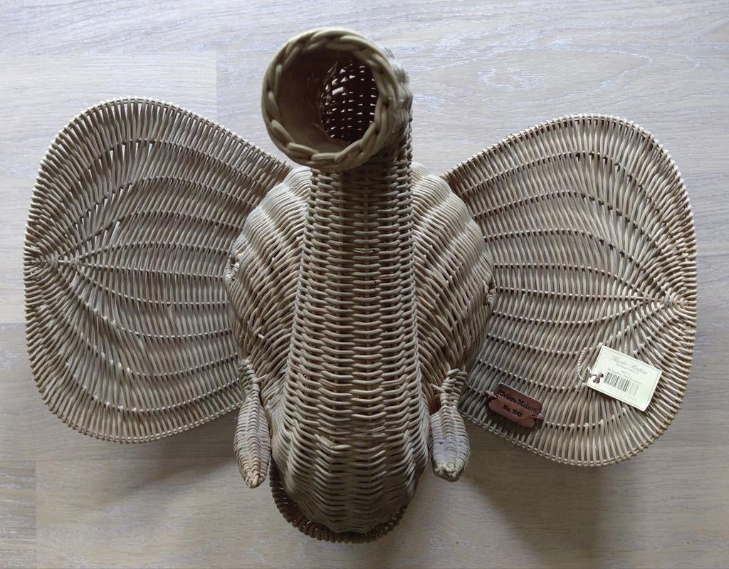 Riviera maison rattan olifant hoofd wanddecoratie decoratie, Overige stijlen, Ophalen of Verzenden, Nieuw, Overige typen
