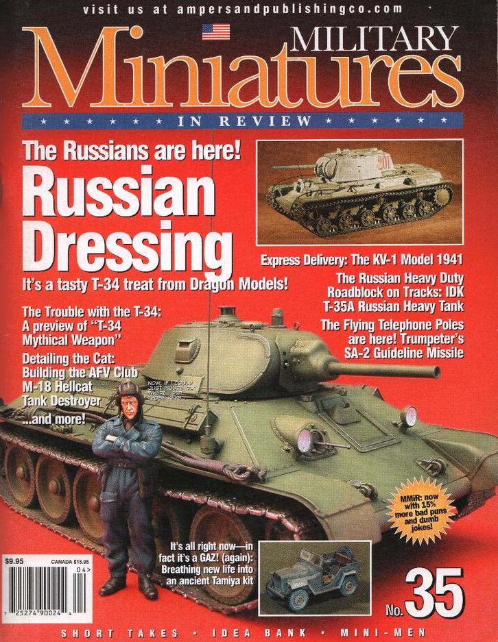 Military Miniatures in Review magazine No 35 T34 Russian Dr, Hobby en Vrije tijd, Modelbouw | Auto's en Voertuigen, Auto, 1:32 tot 1:50