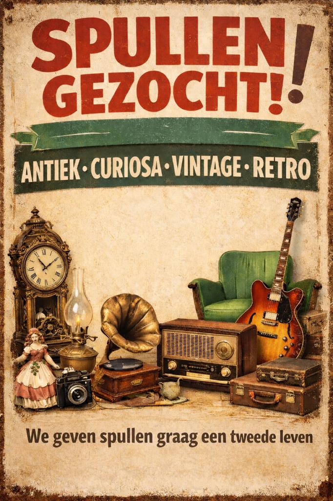 Gezocht antiek, vintage, brocante of retro spullen, Ophalen of Verzenden