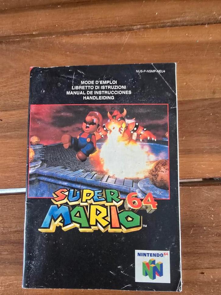 Super Mario 64 Handleiding Nintendo 64, Spelcomputers en Games, Games | Nintendo 64, Gebruikt, Platform, 1 speler, Vanaf 3 jaar