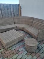 Wicker Loungeset met Afwasbare Hoezen, 5 zitplaatsen, Gebruikt, Ophalen of Verzenden, Loungeset