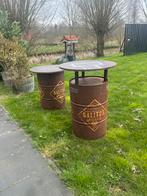 Statafel. Oliedrum biertafel, Ophalen, Zo goed als nieuw