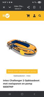 Intex Challenger 2 Opblaasboot met roeispanen., Ophalen of Verzenden, Gebruikt