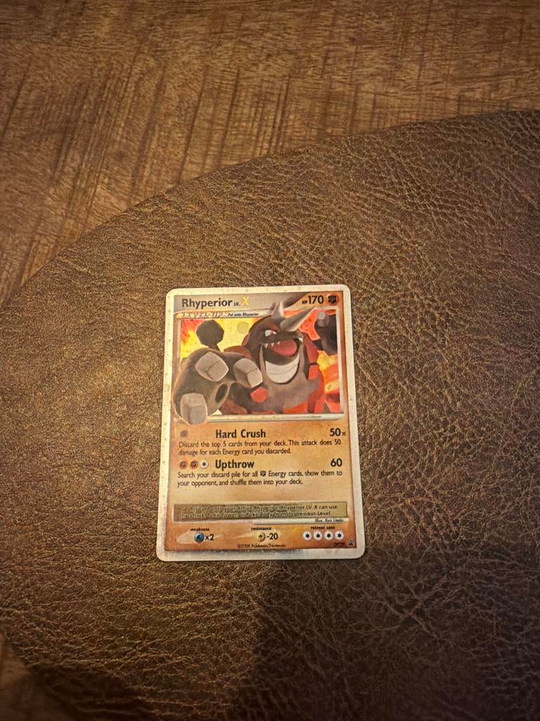 Pokémon kaart Rhyperior LV.X 170 HP, Ophalen of Verzenden, Zo goed als nieuw, Losse kaart