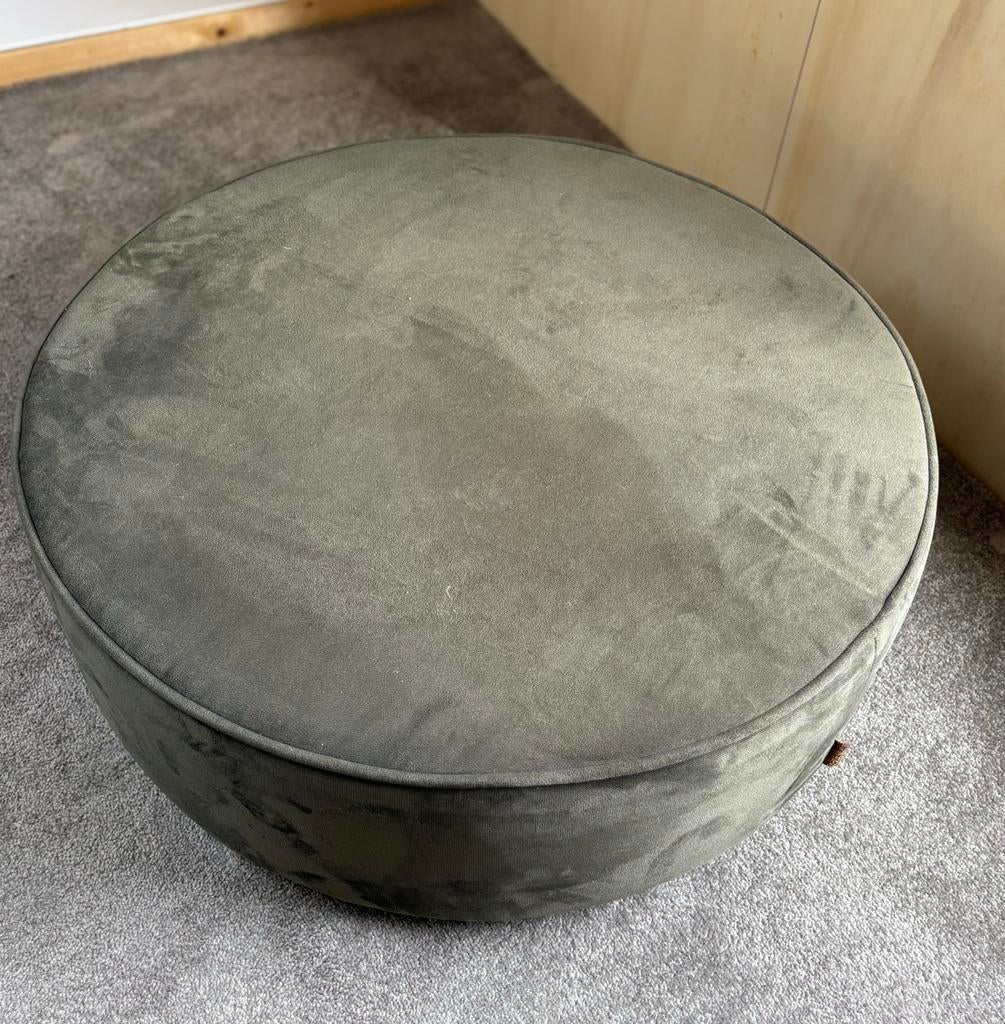 WOOOD poef Sara, Huis en Inrichting, Ophalen, Rond, Minder dan 50 cm, Zo goed als nieuw