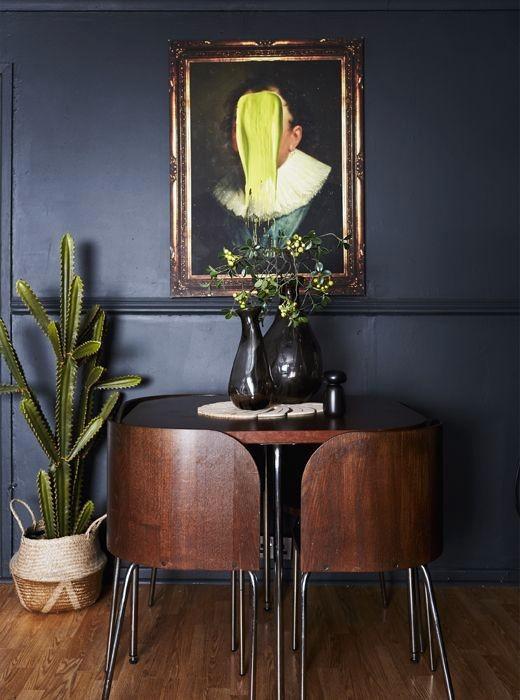 IKEA Fusion eettafel set in donker hout, Huis en Inrichting, Tafels | Eettafels, Gebruikt, 50 tot 100 cm, 50 tot 100 cm, Vier personen