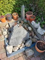 Natuurstenen waterpartij met pomp, opvangbak en rooster, Ophalen, Hardsteen, Waterornament