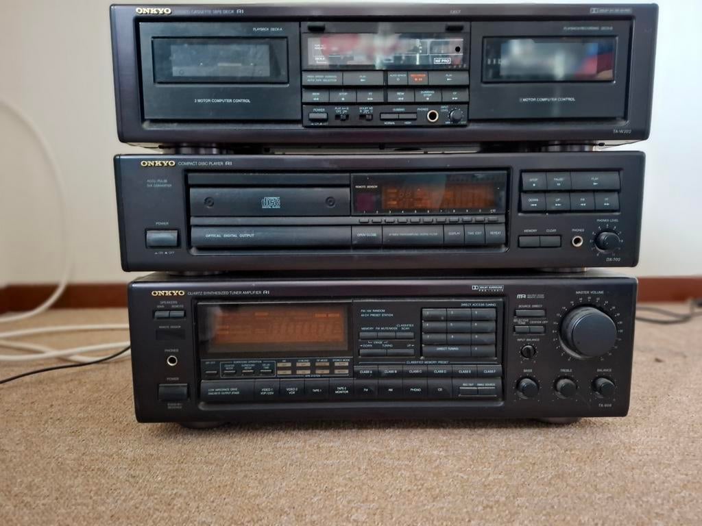 Onkyo Stereo Set - Cassettedeck, CD-speler, Tuner/Versterker, Audio, Tv en Foto, Stereo-sets, Gebruikt, Tuner of Radio, Losse componenten
