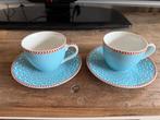 Pip 2 x espresso kopjes met schotels lichtblauw, Ophalen, Gebruikt, Overige stijlen, Kop(pen) en/of Schotel(s)
