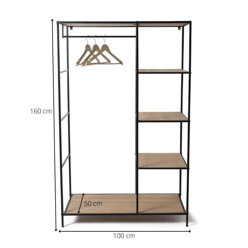 Clothes Rack / Wardrobe Rack with Shelves 100x50x160 cm, Ophalen, Nieuw