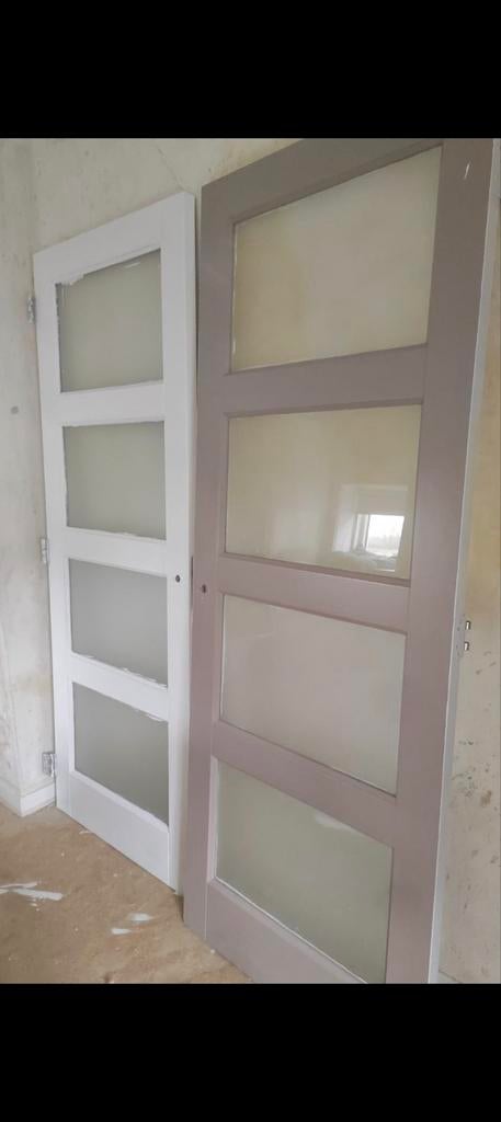 Binnendeur 211x 83.    2x, Ophalen, Glas, Binnendeur, 200 tot 215 cm