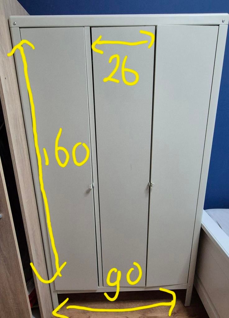 2x Grijze metalen lockerkasten, Huis en Inrichting, Kasten | Lockerkasten, Ophalen, Gebruikt