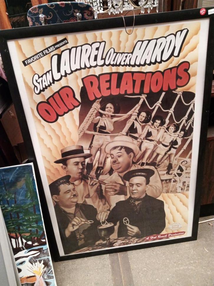 Laurel & Hardy "Our Relations" Filmposter, Verzamelen, Film en Tv, Zo goed als nieuw, Poster, Ophalen