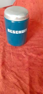 EMAILLE   BESCHUIT  BUS  BLAUW, Ophalen of Verzenden