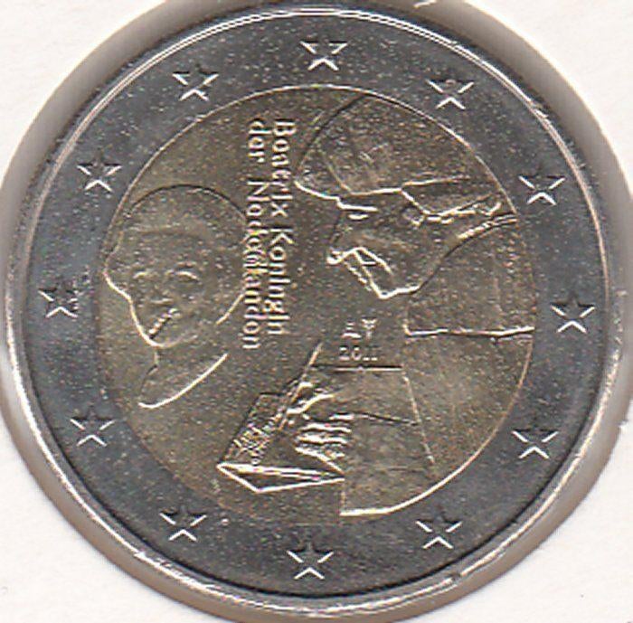 Nederland 2 euro Erasmus 2011 UNC in munthouder, Postzegels en Munten, Munten | Nederland, Ophalen of Verzenden, Koningin Beatrix