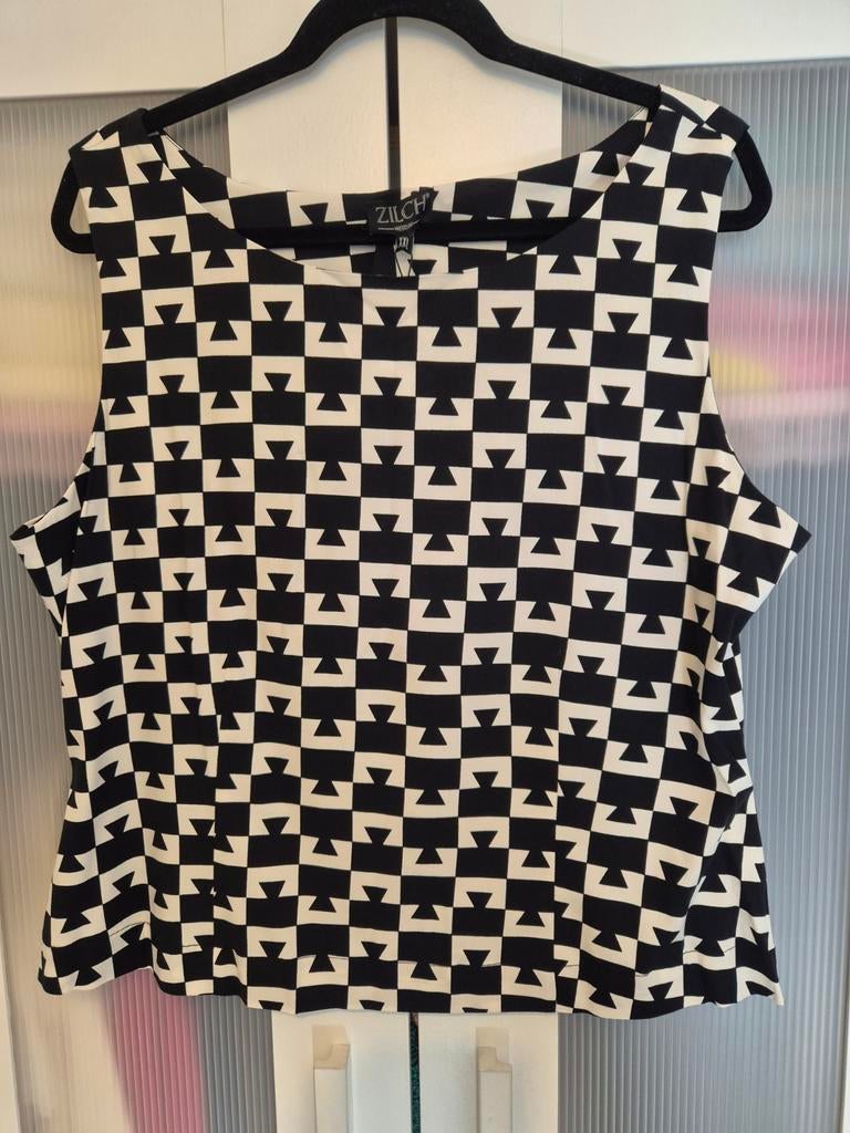 Zwart/wit topje van Zilch, Zwart, Maat 46/48 (XL) of groter, Nieuw, Ophalen of Verzenden