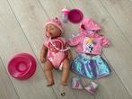 Baby born soft touch roze met extra kleding set + schoenen, Ophalen of Verzenden, Zo goed als nieuw, Babypop