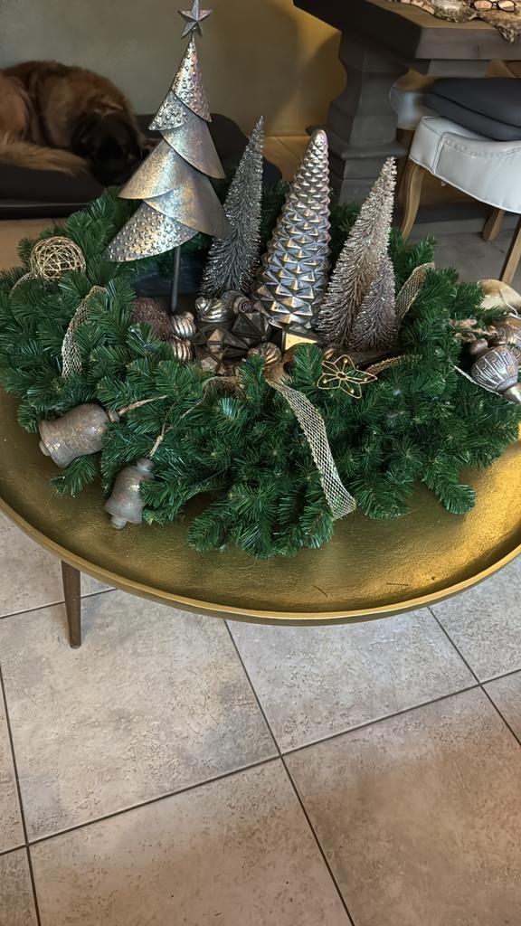 1 metalen goudkleur salontafel, Ophalen, 50 tot 100 cm, Rond, Zo goed als nieuw