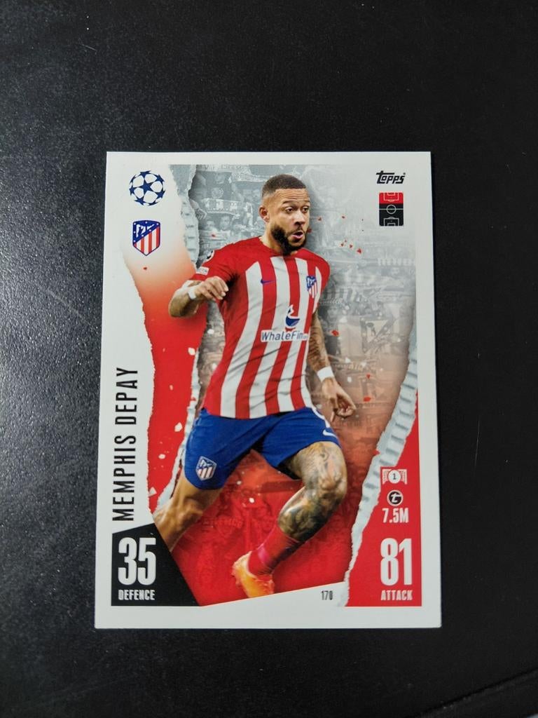 Memphis depay (atletico madrid) topps, Ophalen of Verzenden, Nieuw, Buitenlandse clubs, Spelerskaart
