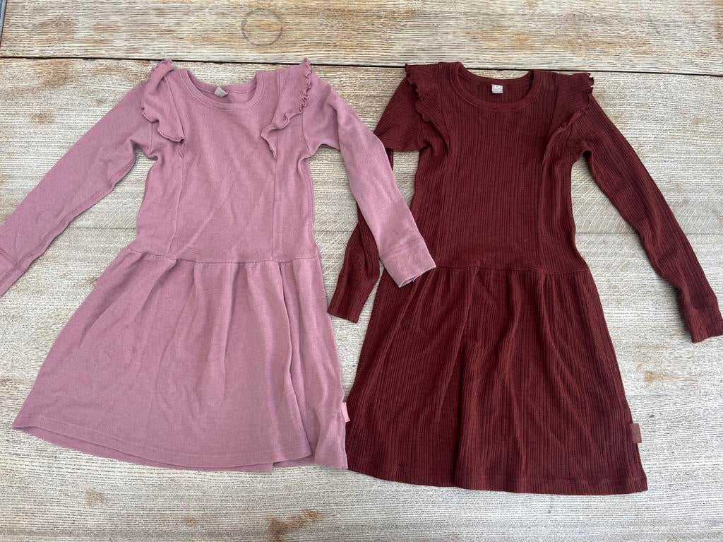 2x wollen Dilling jurk maat 110/116, Ophalen of Verzenden, Gebruikt, Meisje, Jurk of Rok