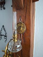 Petroleumlamp van glas en koper, Ophalen