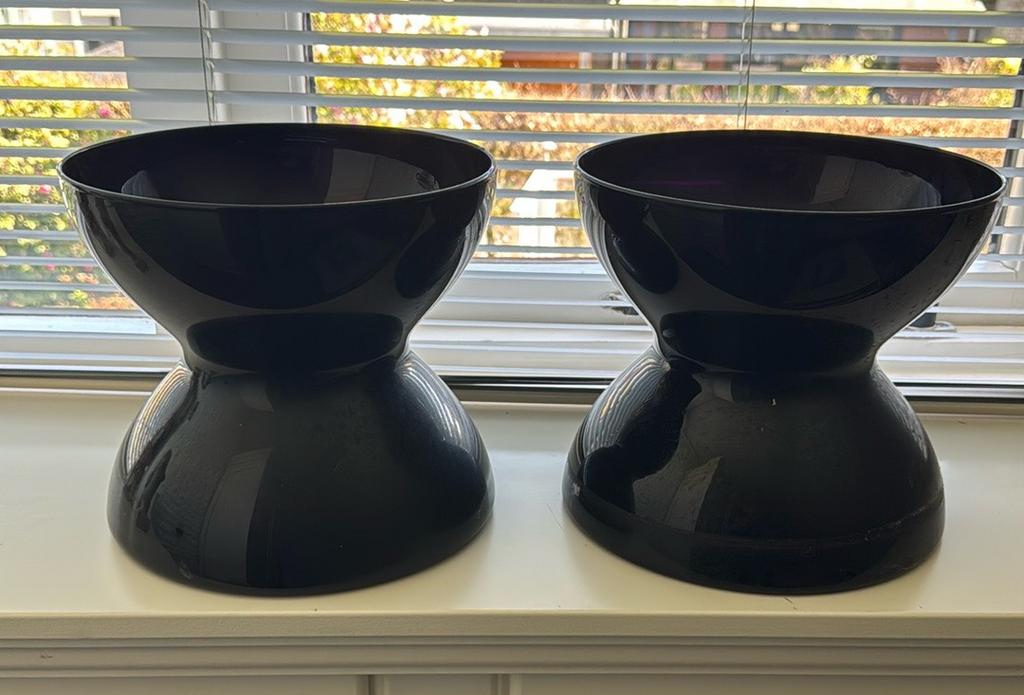 1 vintage Diabolo vaas van zwart glas IKEA, Ophalen of Verzenden, Zo goed als nieuw