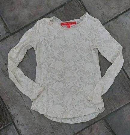 Kanten shirt bengh per principesse maat 110 116, Kinderen en Baby's, Meisje, Ophalen of Verzenden, Zo goed als nieuw, Shirt of Longsleeve