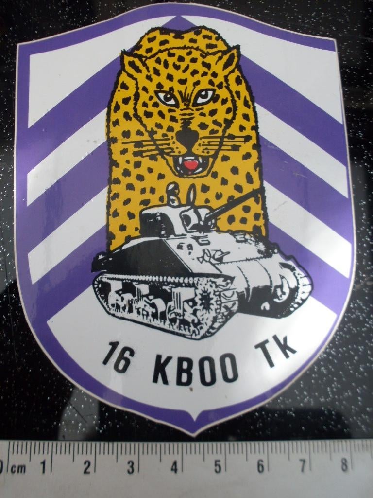 sticker 16e Tankbataljon (16 TK) Koninklijke Landmacht KL, Verzenden, Zo goed als nieuw, Bedrijf of Vereniging