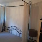 Hemelbed zwart met nachtkastjes 160 x 200, Ophalen, Zwart, Tweepersoons, Zo goed als nieuw